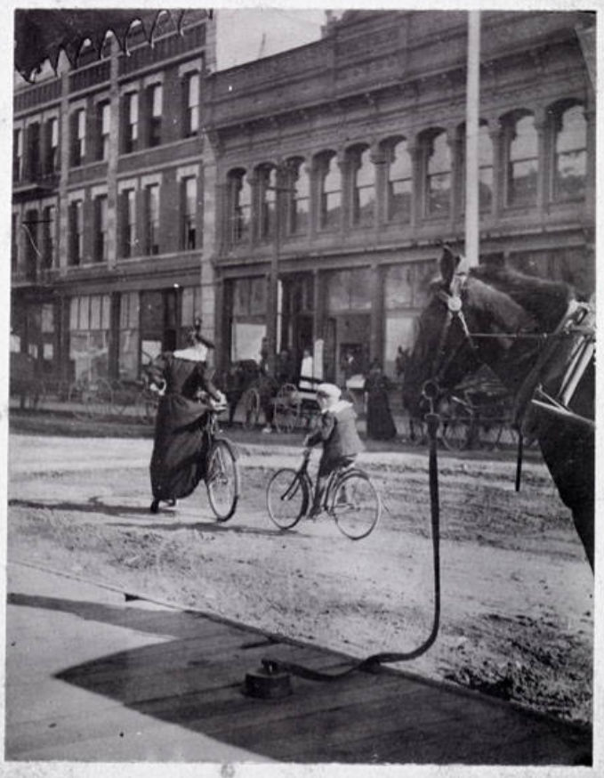 Riding bicycles in Missoula